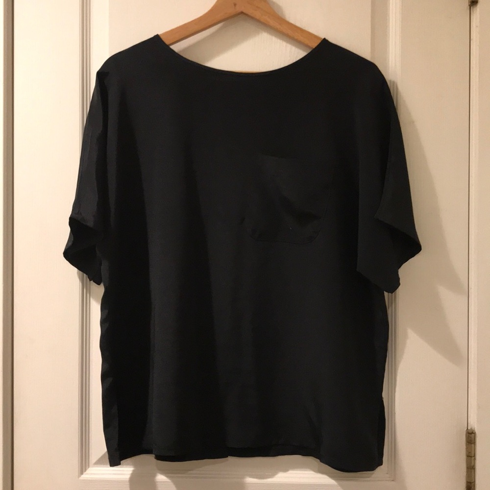 VINTAGE CLASSIC WOMAN black polyester blouse